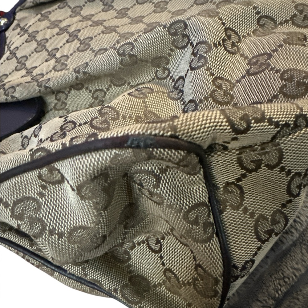 Auth GUCCI Sukey Tote Bag Hand Bag Brown Beige GG Canvas Leather - Picture 9 of 16